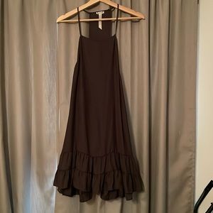 Intimately free people silk slip dress dark grey